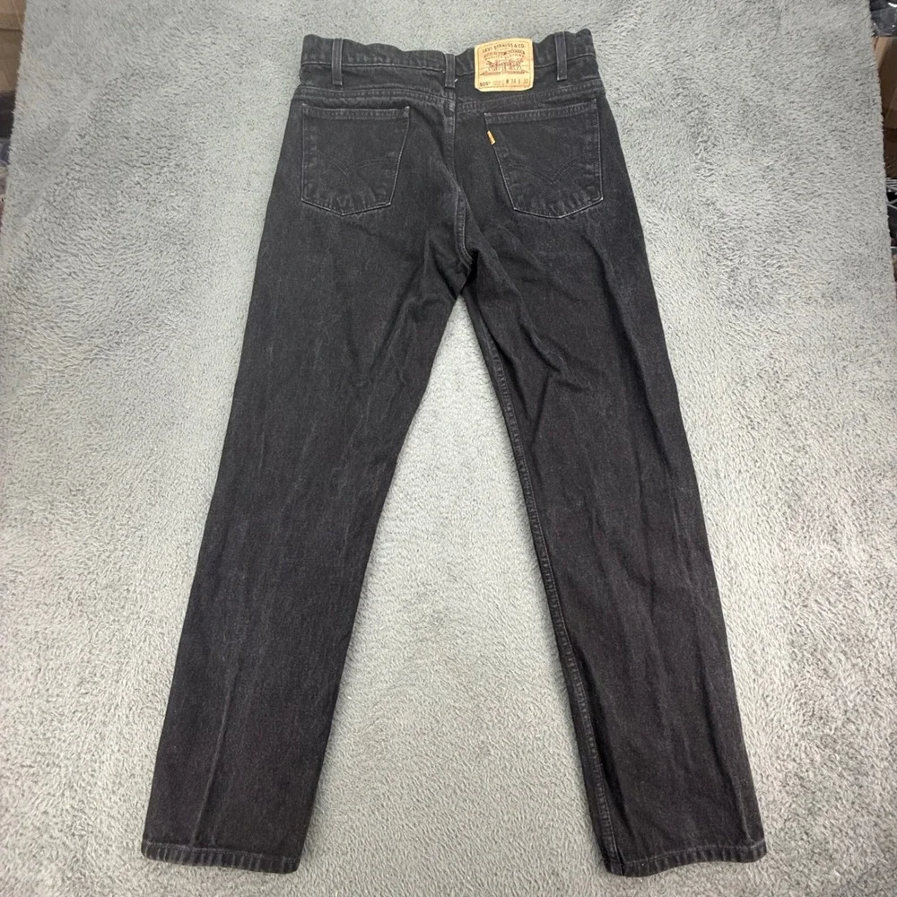 Levi's 505 Jeans Mens 34x30 Black Orange Tab Regular Fit Straight Leg Denim 80's